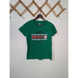 Mexico Football Soccer Icon Sports Green Cotton T-Shirt - Size M